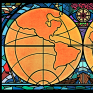 Stained Glass彩繪玻璃風格，世界地圖